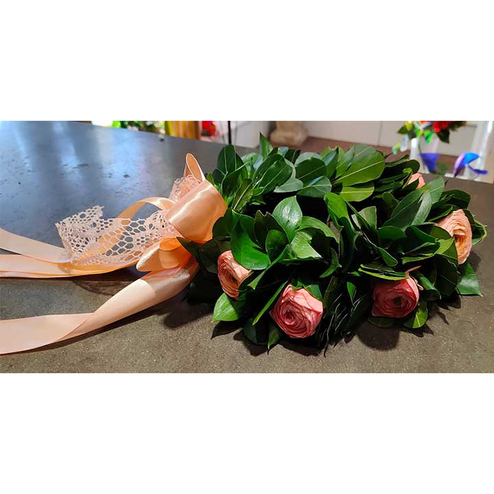 Coroncina laurea con alloro e rose