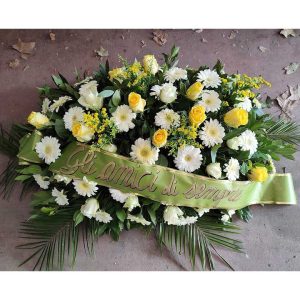 Cuscino funebre con fiori misti